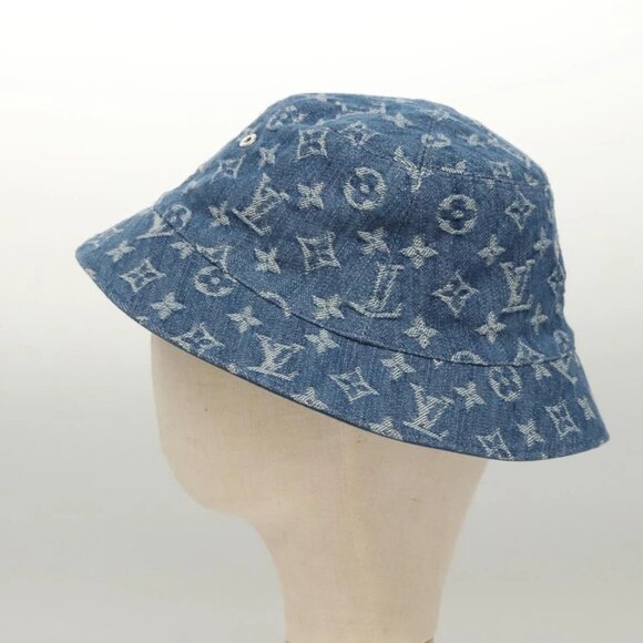 LOUIS VUITTON Monogram Denim Bucket Hat Blue M78772 LV Auth ki5688 - Picture 3 of 12
